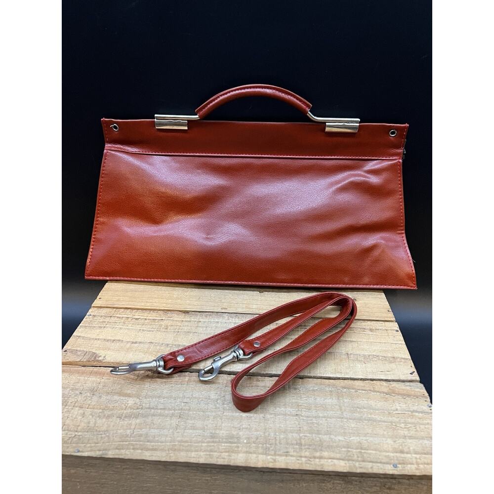 Clutch Purse In Real Leather, Burgundy Red, MADE IN ITALY Classic leather Metal